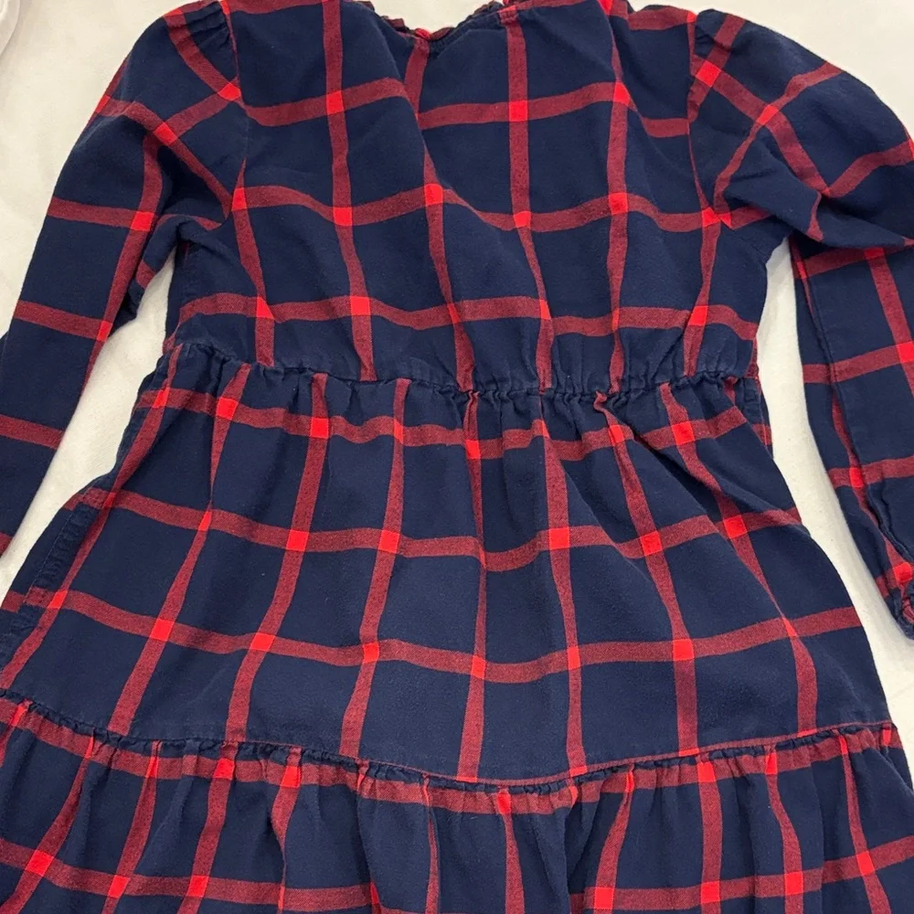 Crewcuts Navy and Red Plaid Kids Casual Dress